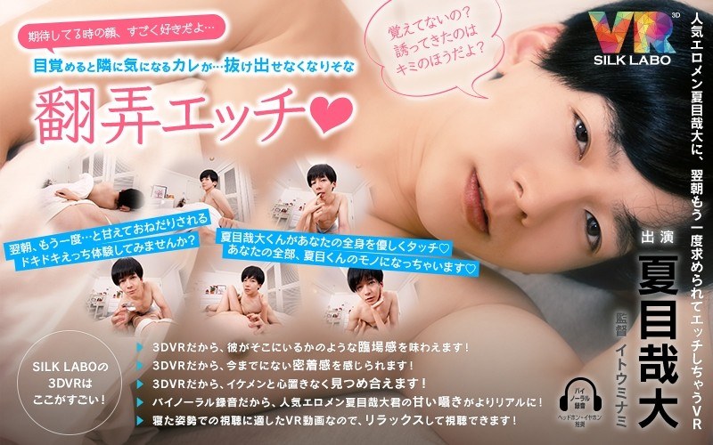 【VR】「期待してる時の顔、すごく好きだよ…」目覚めると隣に気になるカレが…抜け出せなくなりそな翻弄エッチ◆夏目哉大 「人気エロメン夏目哉大に、翌朝もう一度求められてエッチしちゃうVR」（1vrsl00005）レビュー｜評価と感想